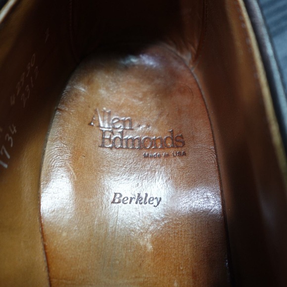 Allen Edmonds Shoes Mens 12 R Berkley Brown Lace Up Almond Toe Oxford Dress main image 7